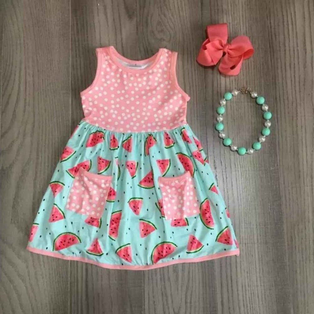 Girls Boutique watermelon sleeveless dress set   (NEW)
